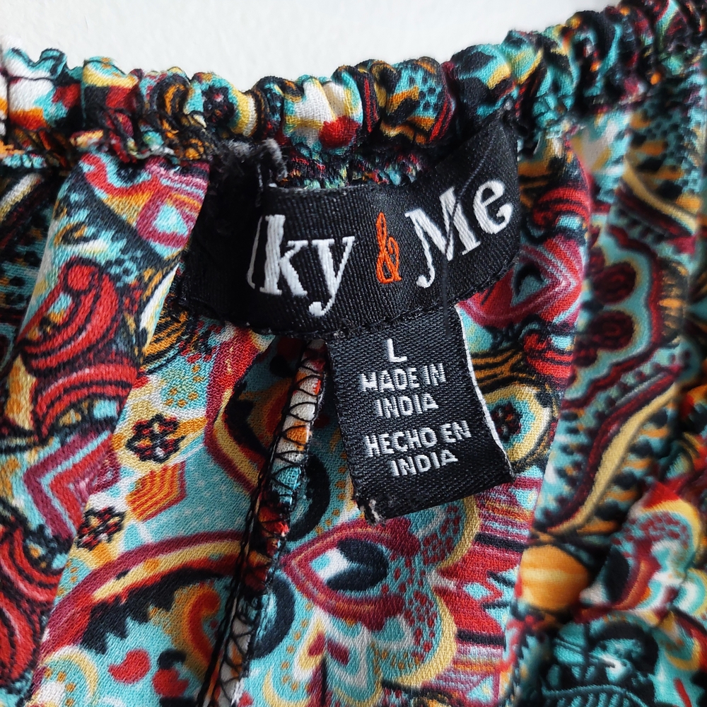 Iky & Me Ruffled Boho Blouse Off Shoulder - Picture 2 of 5